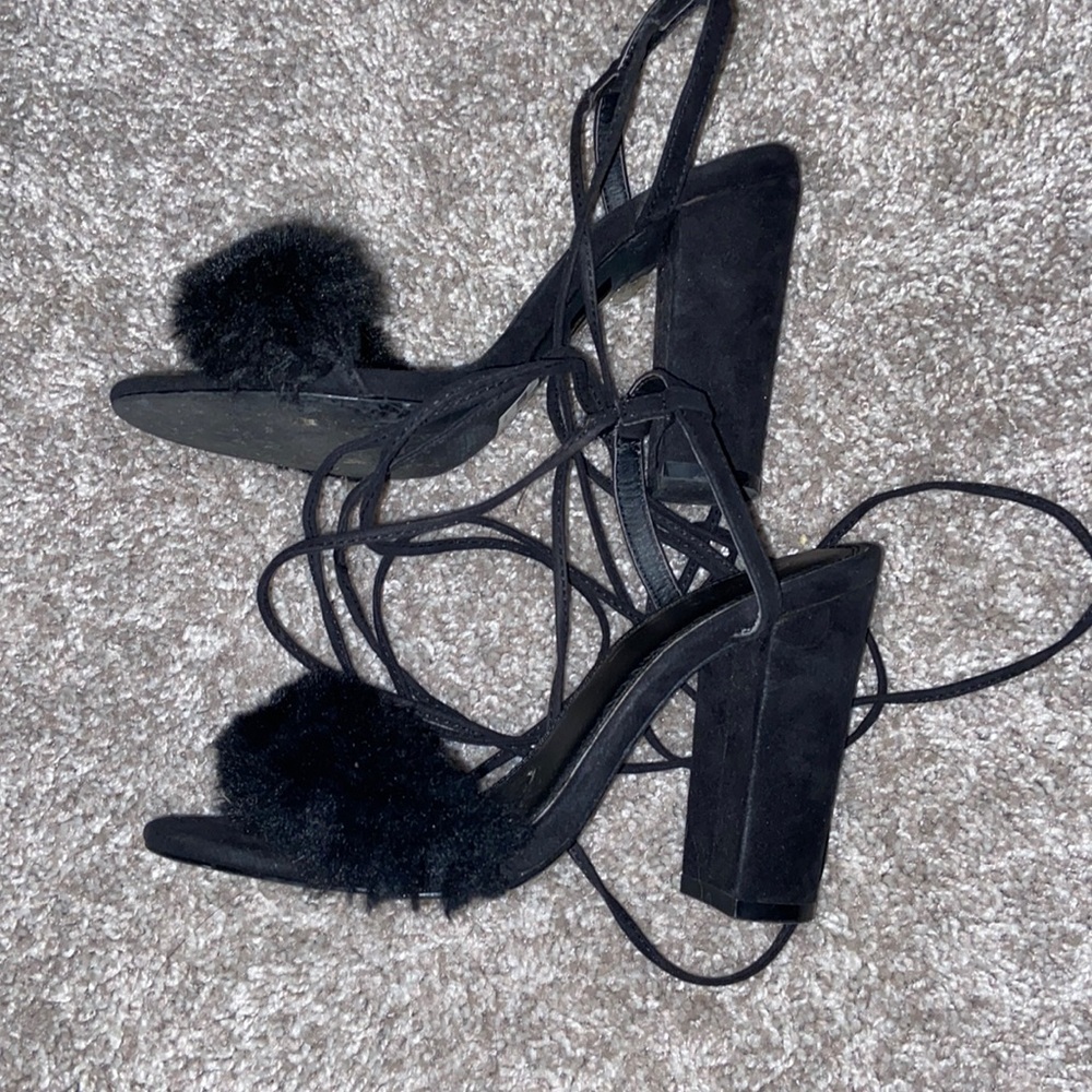 Black lace up heels